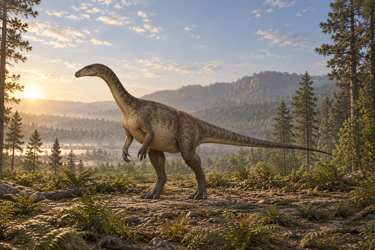 Artistic reconstruction of Aardonyx; colors and soft tissues are illustrative.