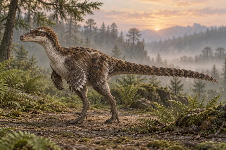 Illustrative reconstruction of Adasaurus mongoliensis; covering, colors and unpreserved anatomy are hypotheses.