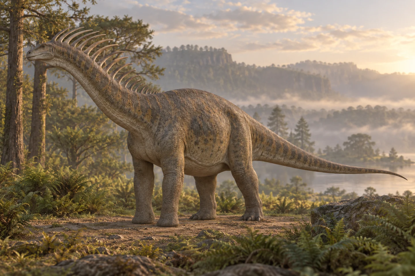 Artistic reconstruction of Bajadasaurus; colors and soft tissues are illustrative.