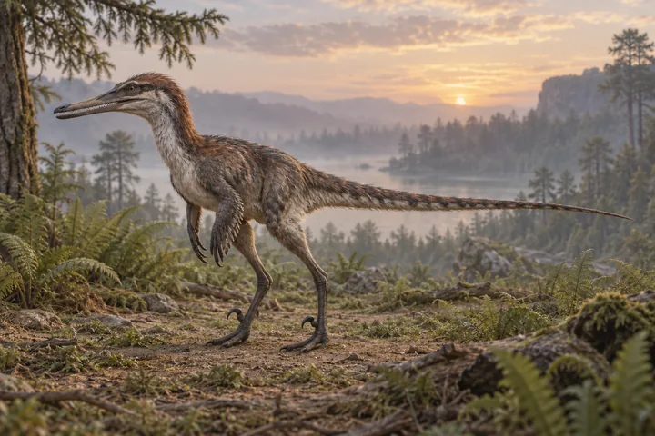 Illustrative reconstruction of Buitreraptor gonzalezorum; covering, colors and unpreserved anatomy are hypotheses.