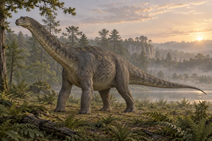Artistic reconstruction of Cetiosaurus; colors and soft tissues are illustrative.