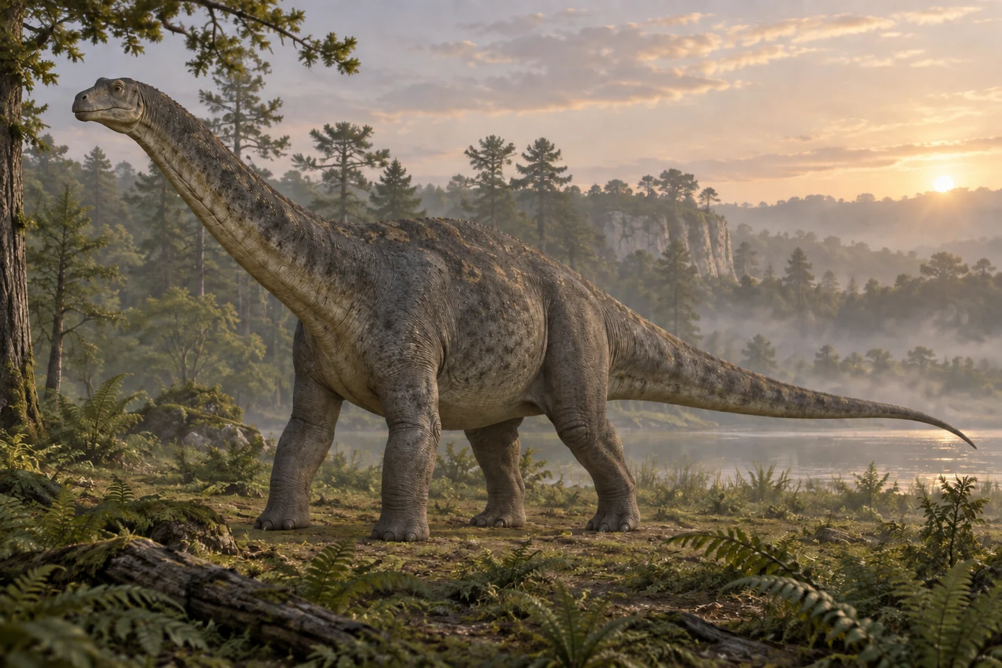 Artistic reconstruction of Cetiosaurus; colors and soft tissues are illustrative.