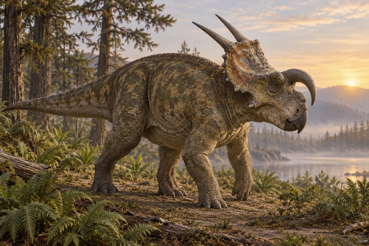 Illustrative reconstruction of Einiosaurus; color and soft tissues remain interpretive.