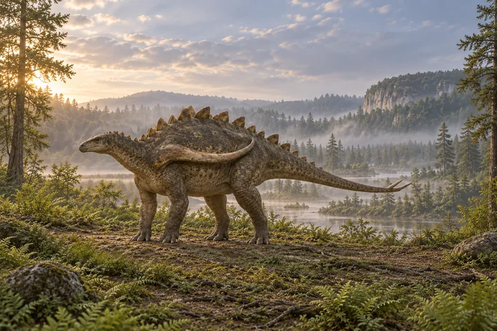 Illustrative reconstruction of Gigantspinosaurus sichuanensis; colors, soft tissues and missing anatomy remain interpretive.