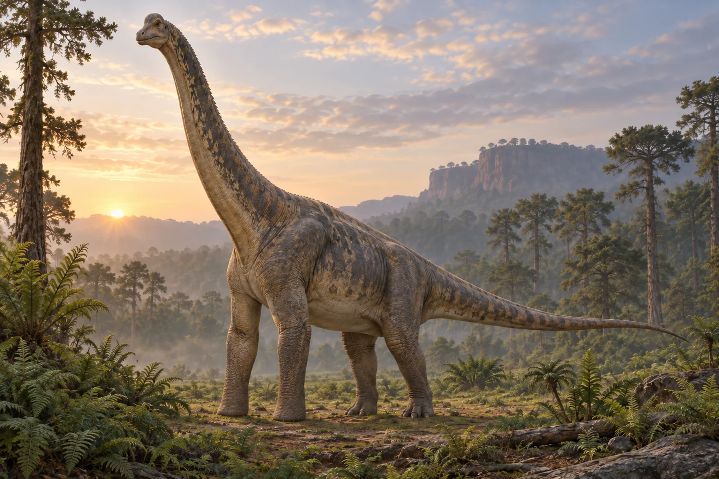 Artistic reconstruction of Giraffatitan; colors and soft tissues are illustrative.