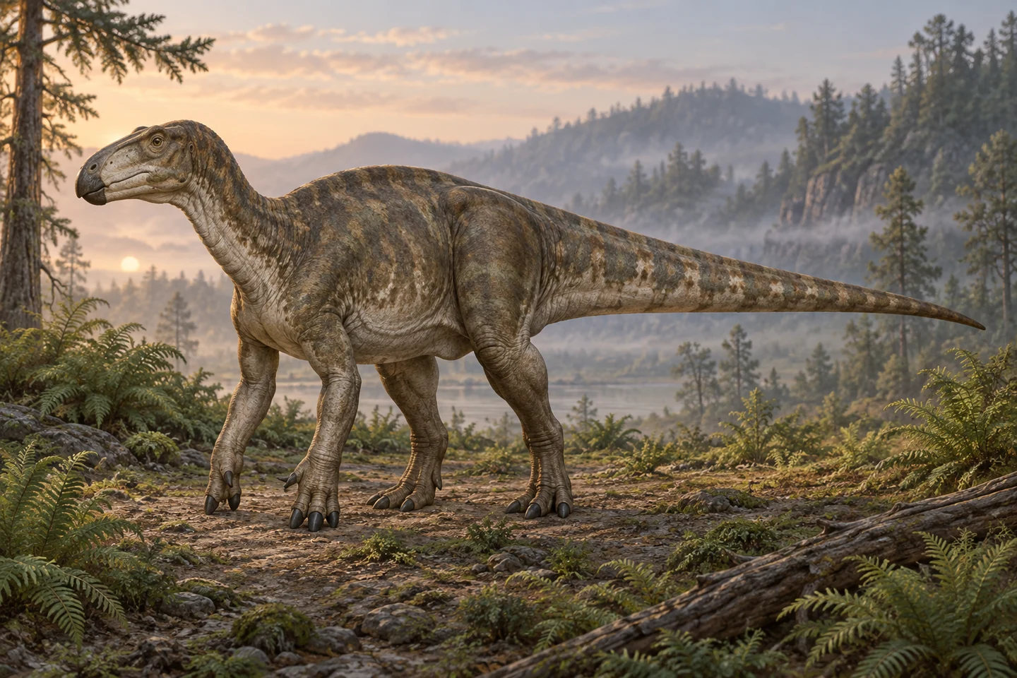 Illustrative reconstruction of Jinzhousaurus; colors, soft tissues and restored details remain interpretive.