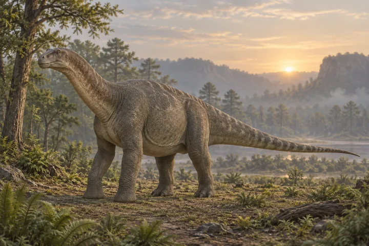 Artistic reconstruction of Jobaria; colors and soft tissues are illustrative.
