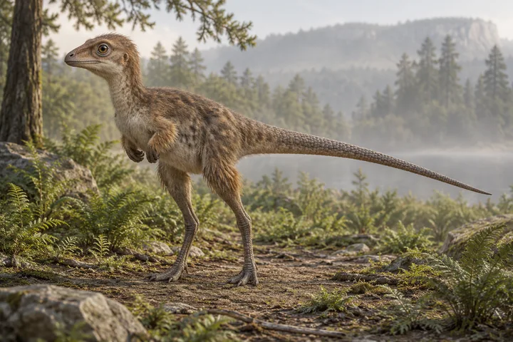 Illustrative reconstruction of Kulindadromeus zabaikalicus; pose, missing anatomy and colors are hypotheses.