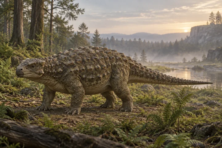 Illustrative reconstruction of Kunbarrasaurus ieversi; colors, soft tissues and missing anatomy remain interpretive.