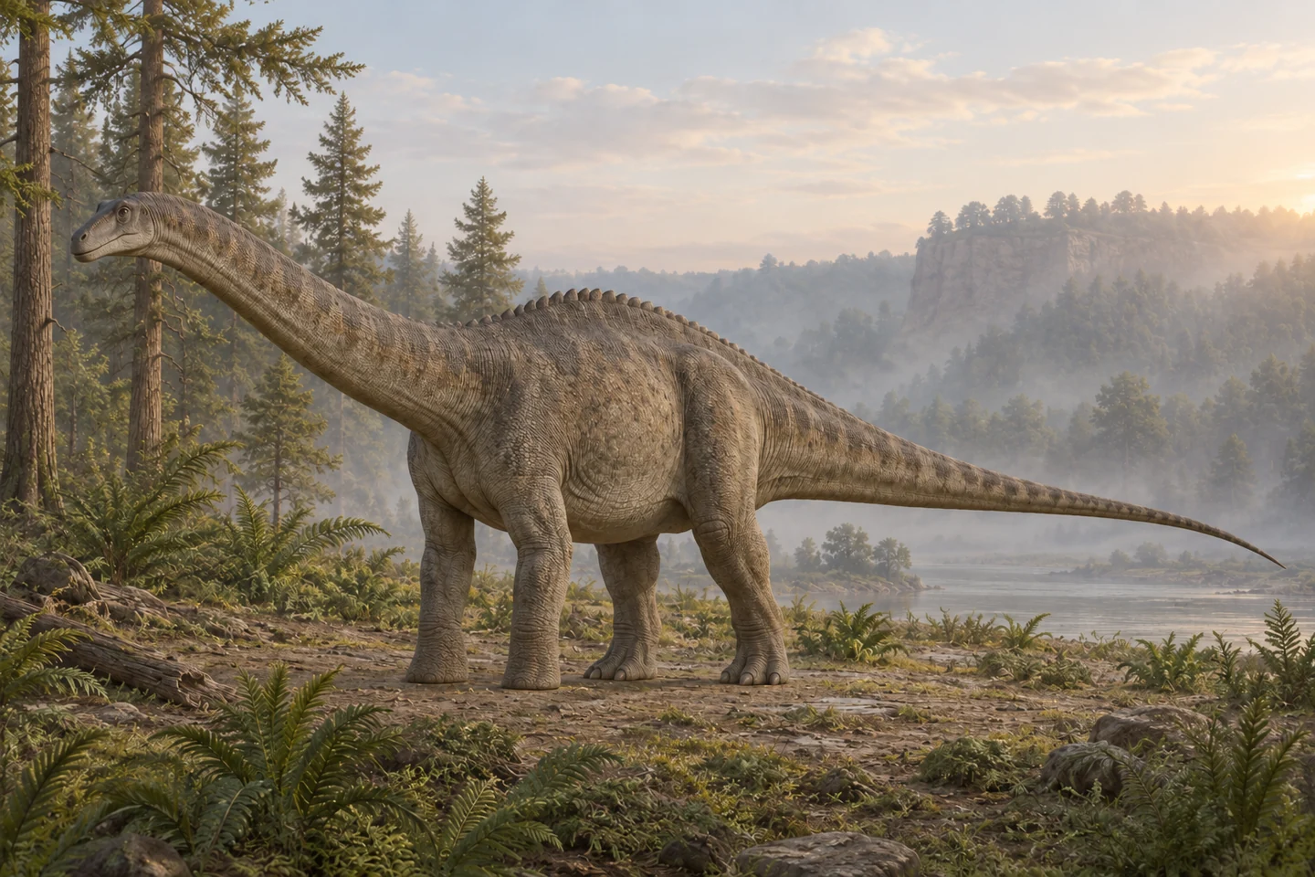 Artistic reconstruction of Limaysaurus; colors and soft tissues are illustrative.