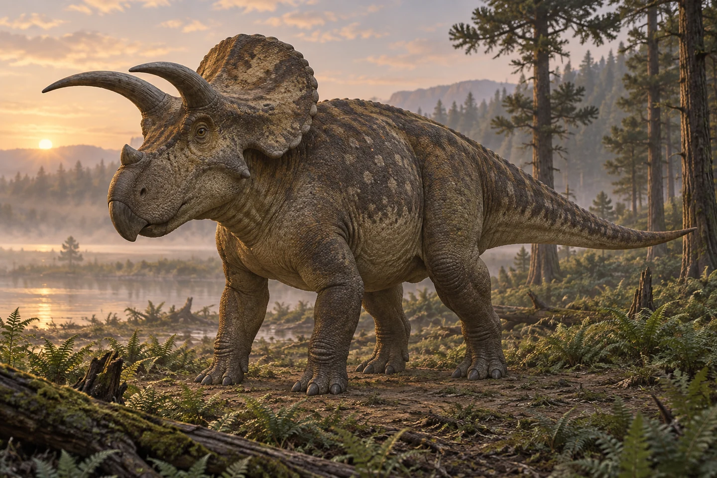 Illustrative reconstruction of Nasutoceratops; color and soft tissues remain interpretive.