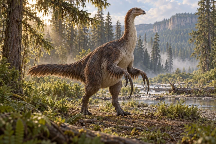 Illustrative reconstruction of Nothronychus mckinleyi and N. graffami; missing anatomy, pose and colors are hypotheses.