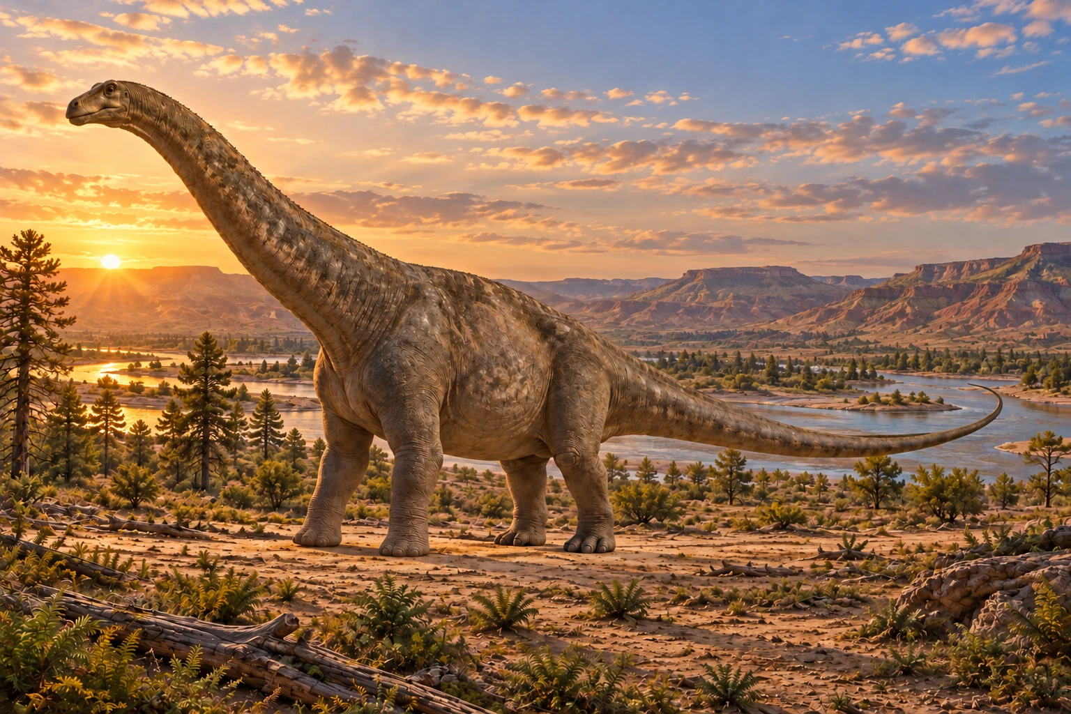 Illustrative reconstruction of Notocolossus gonzalezparejasi; missing anatomy, pose, skin and colors are hypotheses.