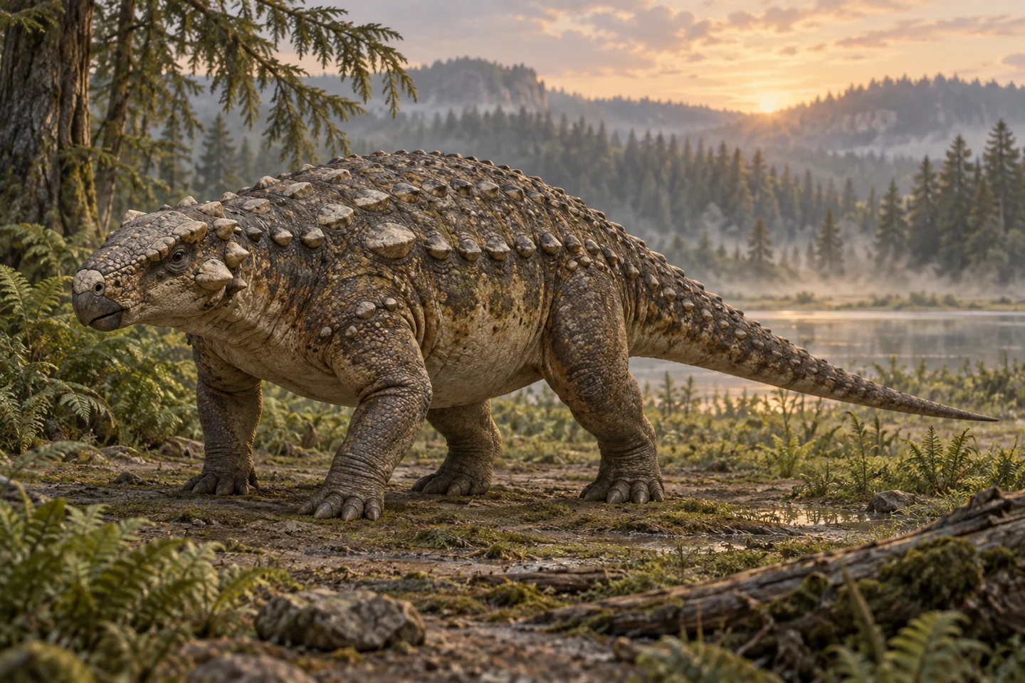 Illustrative reconstruction of Panoplosaurus; color and soft tissues remain interpretive.