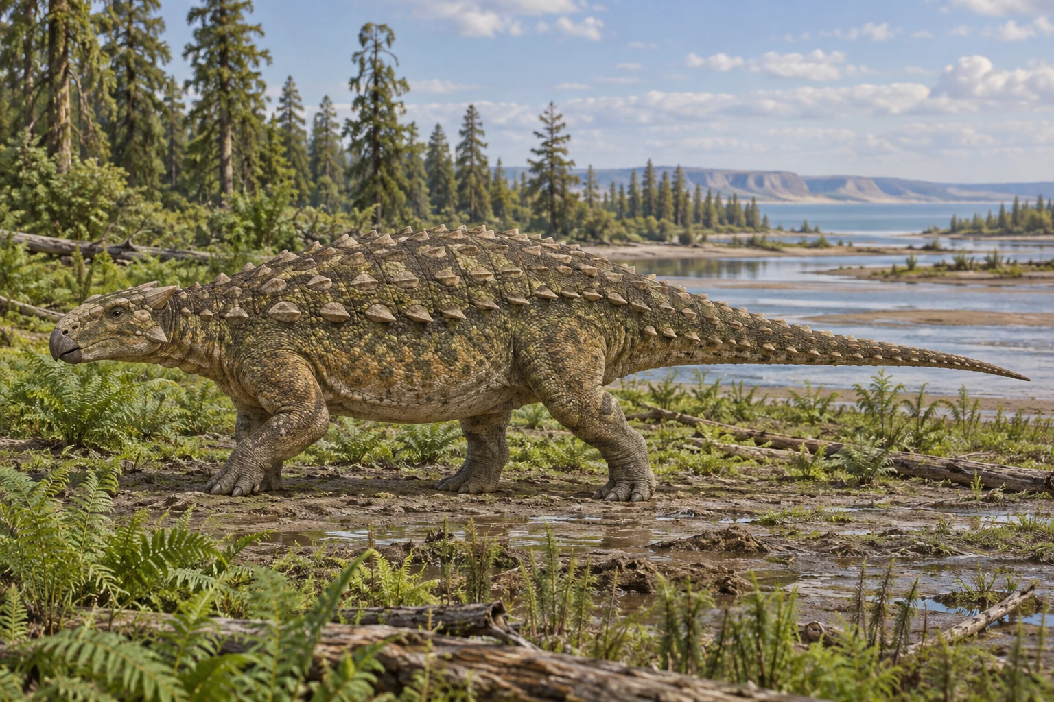 Illustrative life reconstruction of Peloroplites in a period-appropriate environment; coloration and missing anatomy are interpretations.