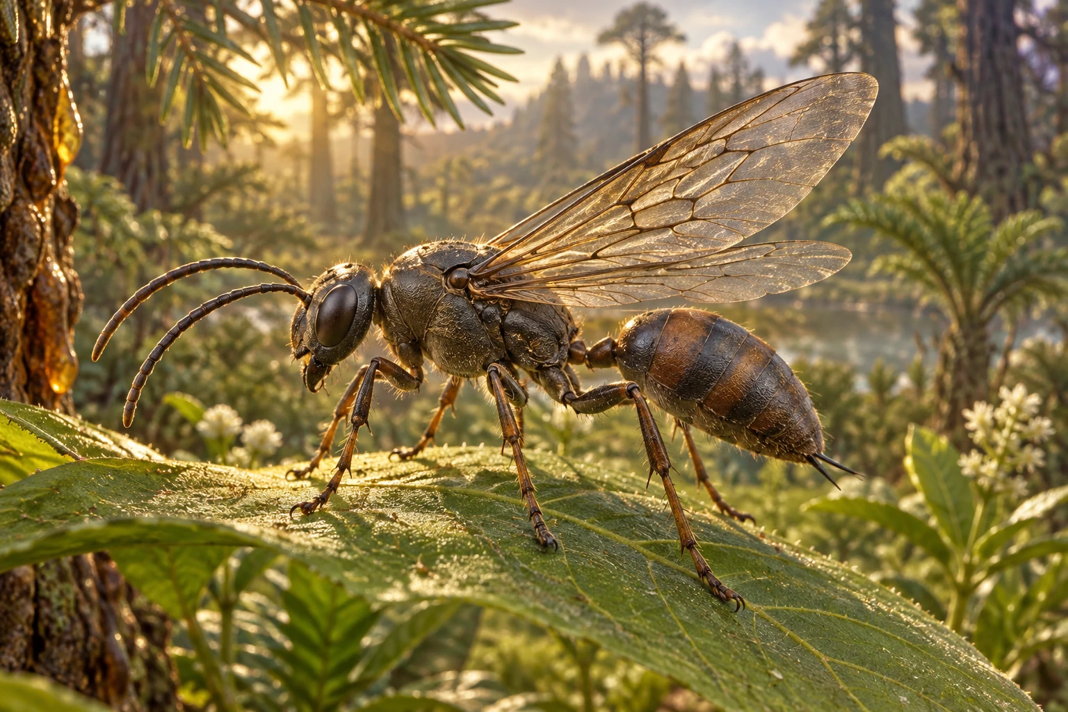 Source-informed Prosphex wasp restoration; its precise living color, visited flower and nesting behavior are unknown.