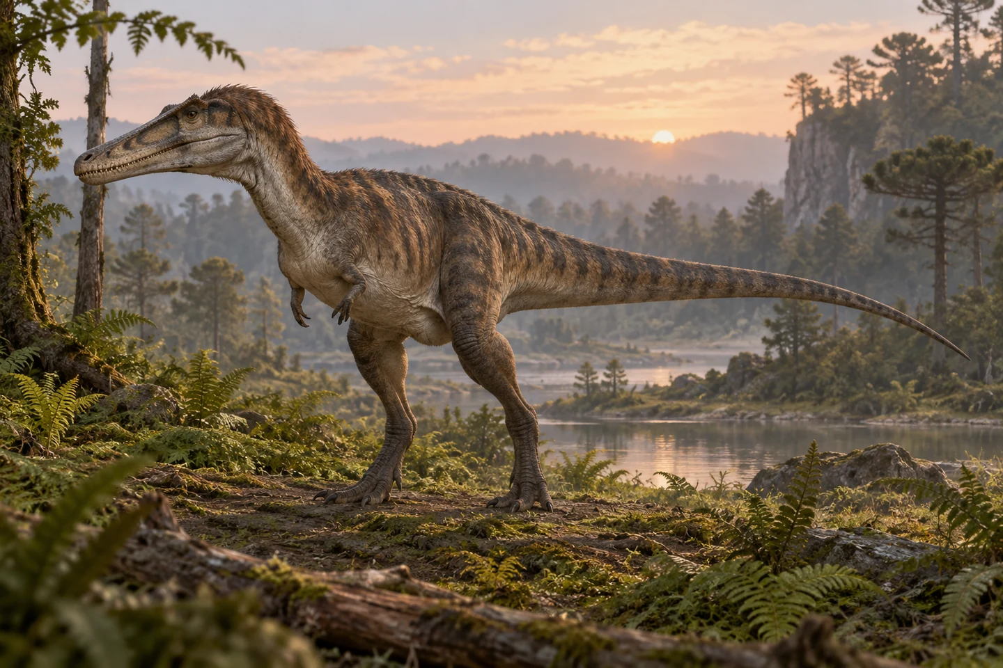 Illustrative reconstruction of Qianzhousaurus; color and soft tissues remain interpretive.