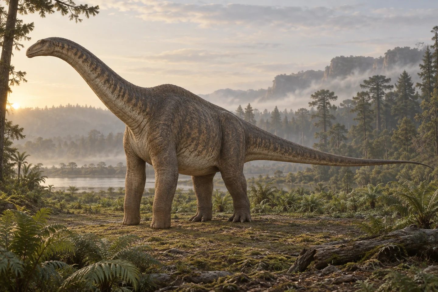 Artistic reconstruction of Spinophorosaurus; colors and soft tissues are illustrative.