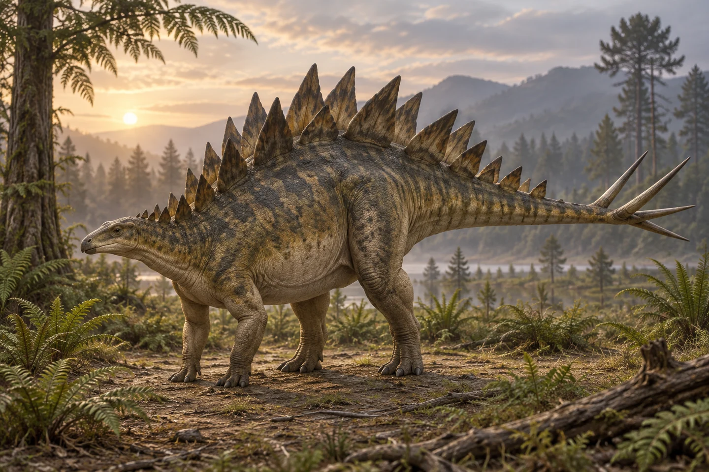 Artistic reconstruction of Tuojiangosaurus; colors and soft tissues are illustrative.