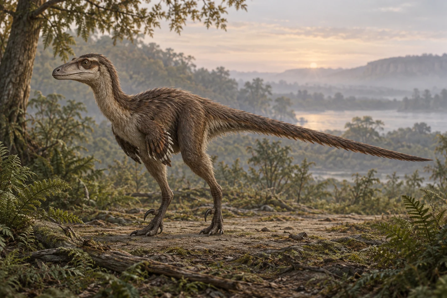 Illustrative reconstruction of Unenlagia comahuensis; covering, colors and unpreserved anatomy are hypotheses.