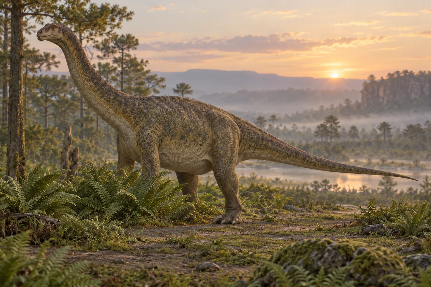 Artistic reconstruction of Vulcanodon; colors and soft tissues are illustrative.