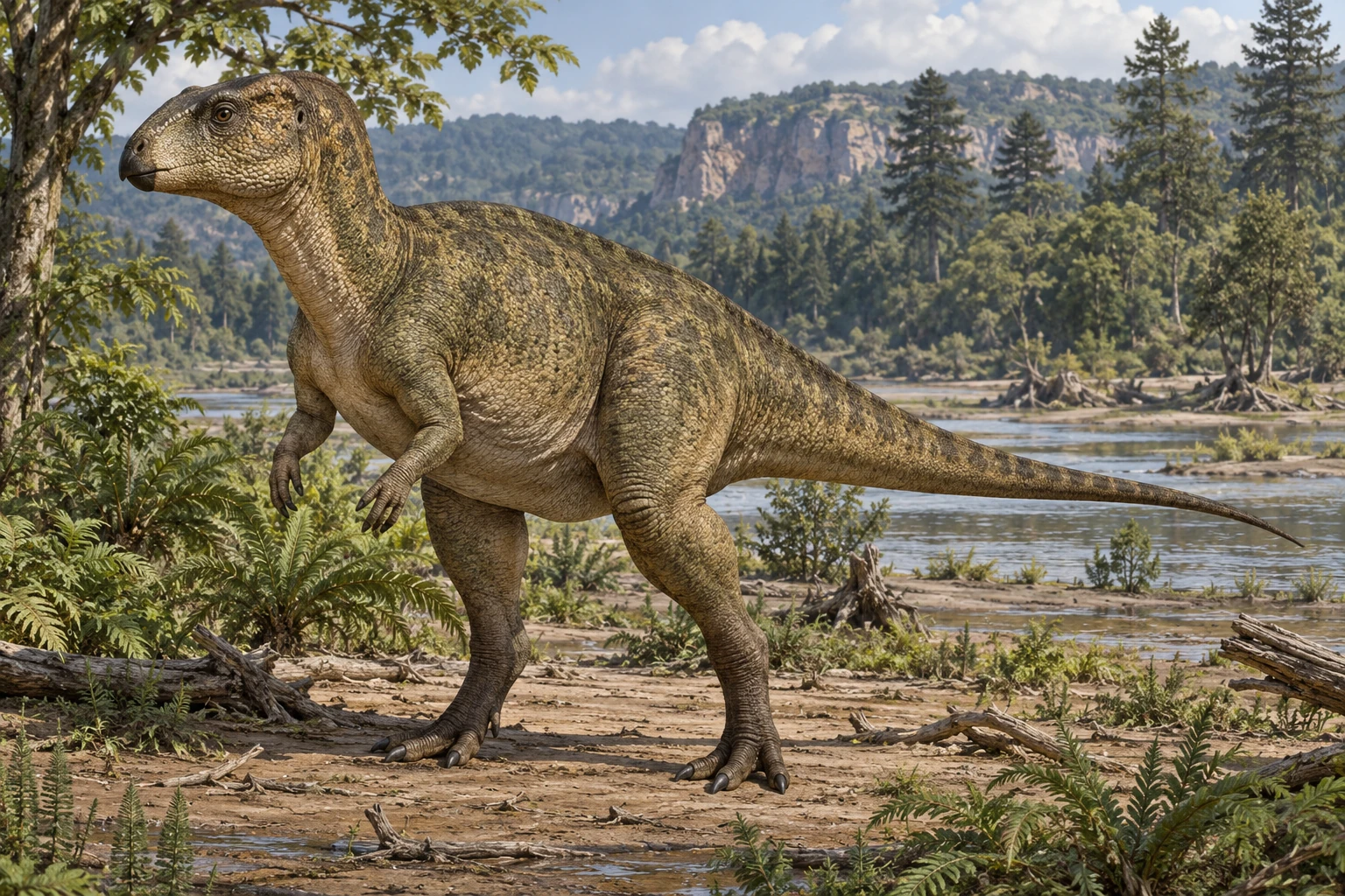 Illustrative life reconstruction of Zalmoxes in a period-appropriate environment; coloration and missing anatomy are interpretations.