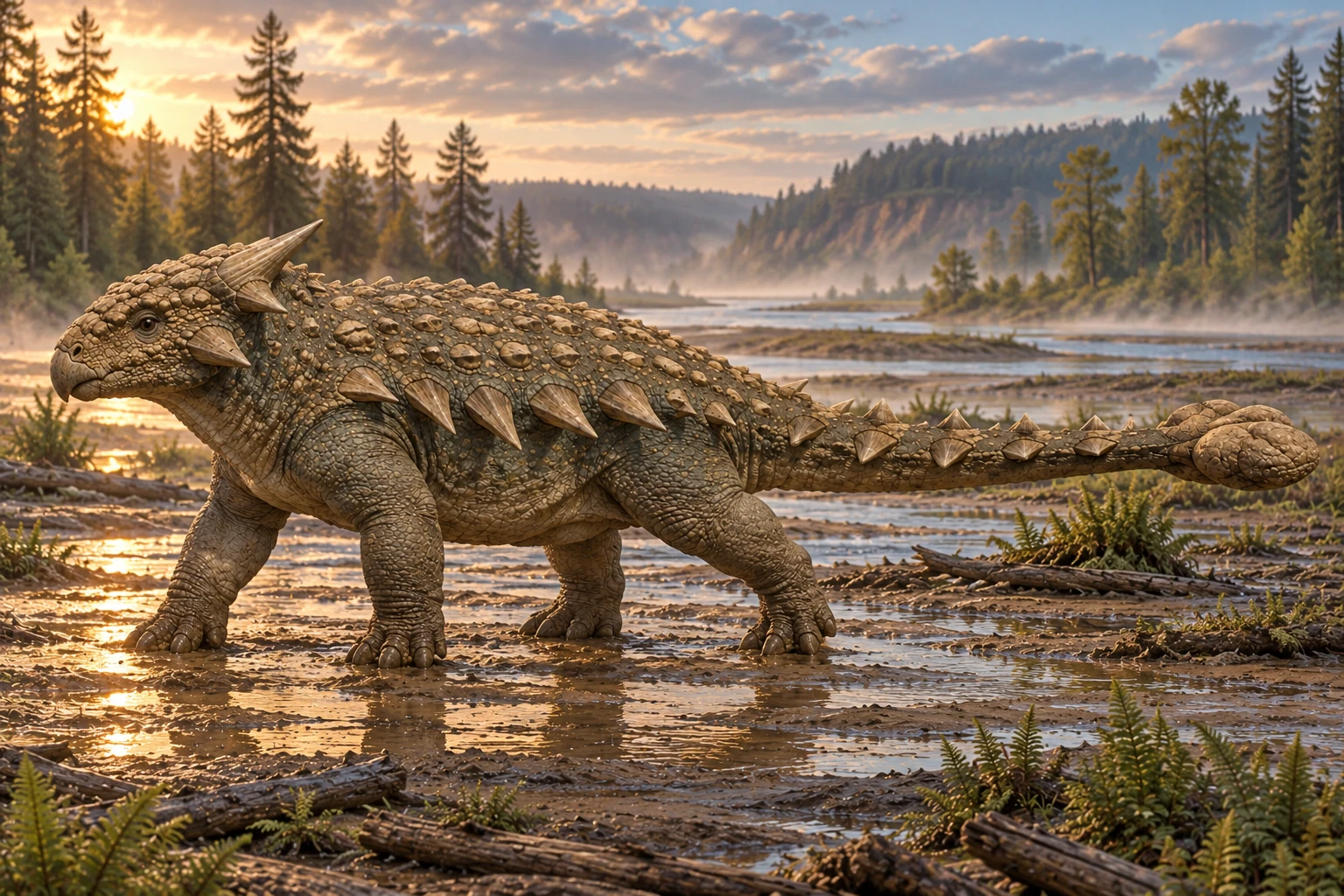 Illustrative reconstruction of Zuul crurivastator; missing anatomy, pose, skin and colors are hypotheses.